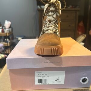 Brown Lace Up Boots with Sturdy Construction